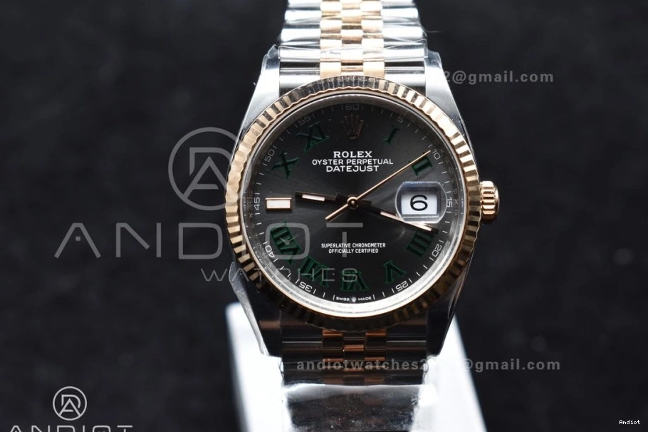 DateJust 126231 Jubilee Gray DIal Steel Edition Green SS Premium on Bracelet VR Roman 567 Marker RG 36 Clean Best 904L 1:1 0705